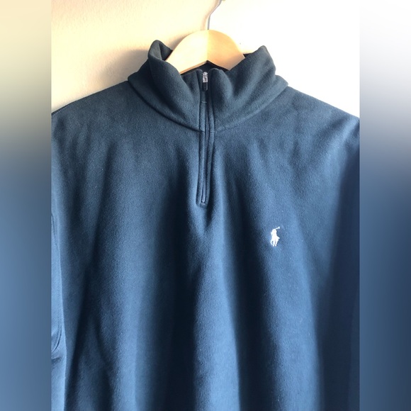 Polo By Ralph Lauren Men’s Long Sleeve Black Half Zip Pockets Sweater Size L - Picture 2 of 13